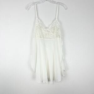 Vintage Victoria's Secret Babydoll Large Slip Lace Bows Angel Coquette Fairycore